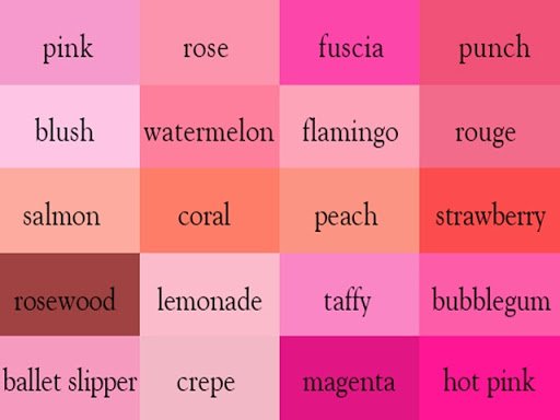 Shades of Pink color - Pink Images